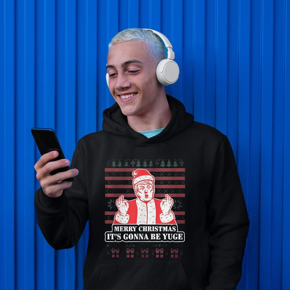 h2411 merry christmas it s going to be yuge   yuge donald trump santa claus ugly christmas 2022 shirt hoodie - Merry Christmas It’s Going To Be Yuge – Yuge Donald Trump Santa Claus Ugly Christmas 2022 Shirt