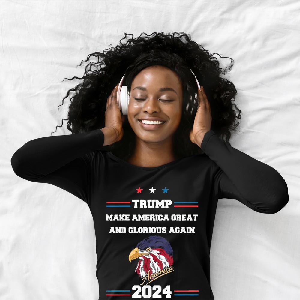 Trump 2024 flag Make America Great And Glorious Again Trump Eagle Shirt