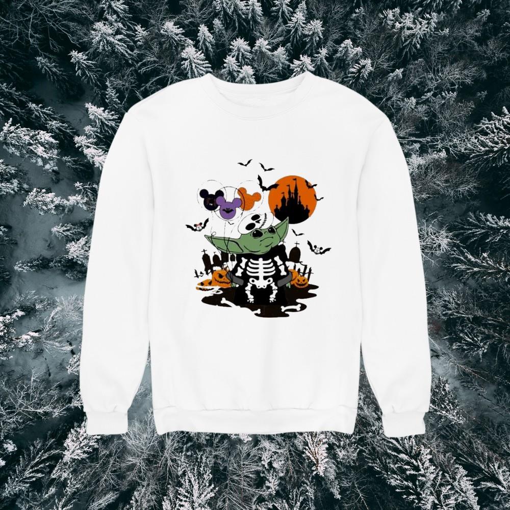 Baby Yoda costume skeleton trick or treat Halloween shirt 1 Baby Yoda costume skeleton trick or treat Halloween shirt 2