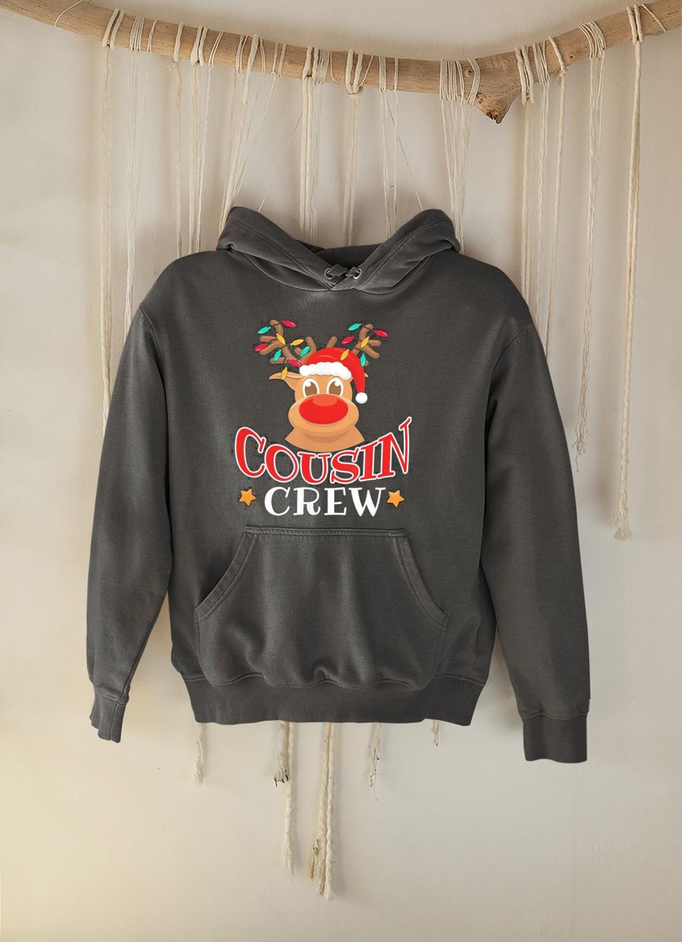 Christmas cousin crew reindeer matching pajama shirt