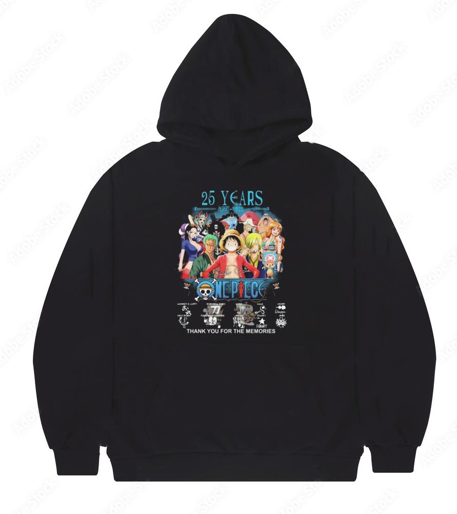 25 Years 1997 2022 One Piece Signatures Thank You Shirt
