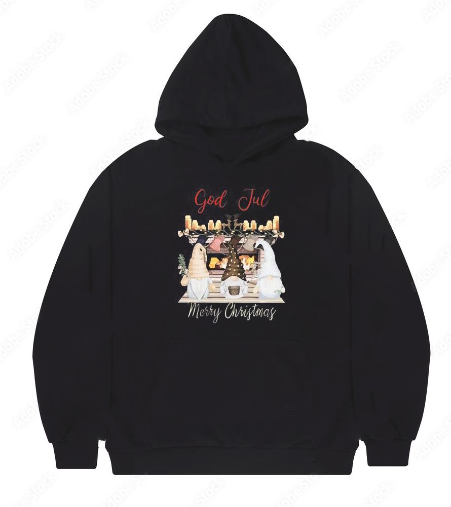 Adorable Nisse With Fireplace God Jul Norwegian Merry Christmas Shirt