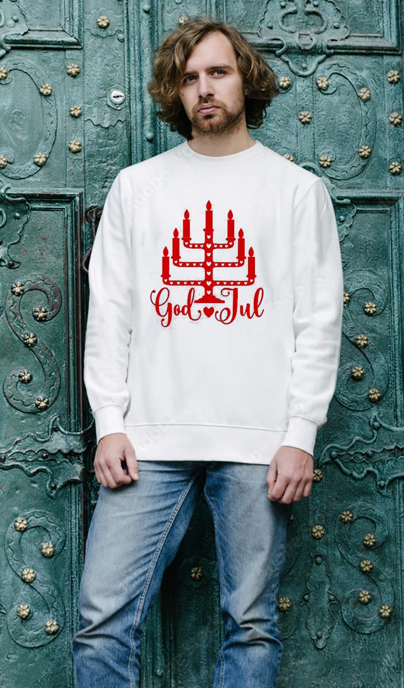 God Jul Christmas Candles Shirt
