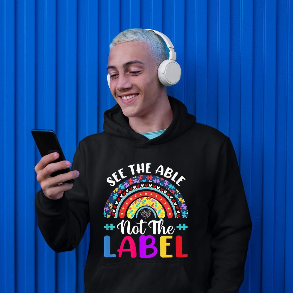 See The Able Not The Label Autism Awareness Puzzle Rainbow Shirt