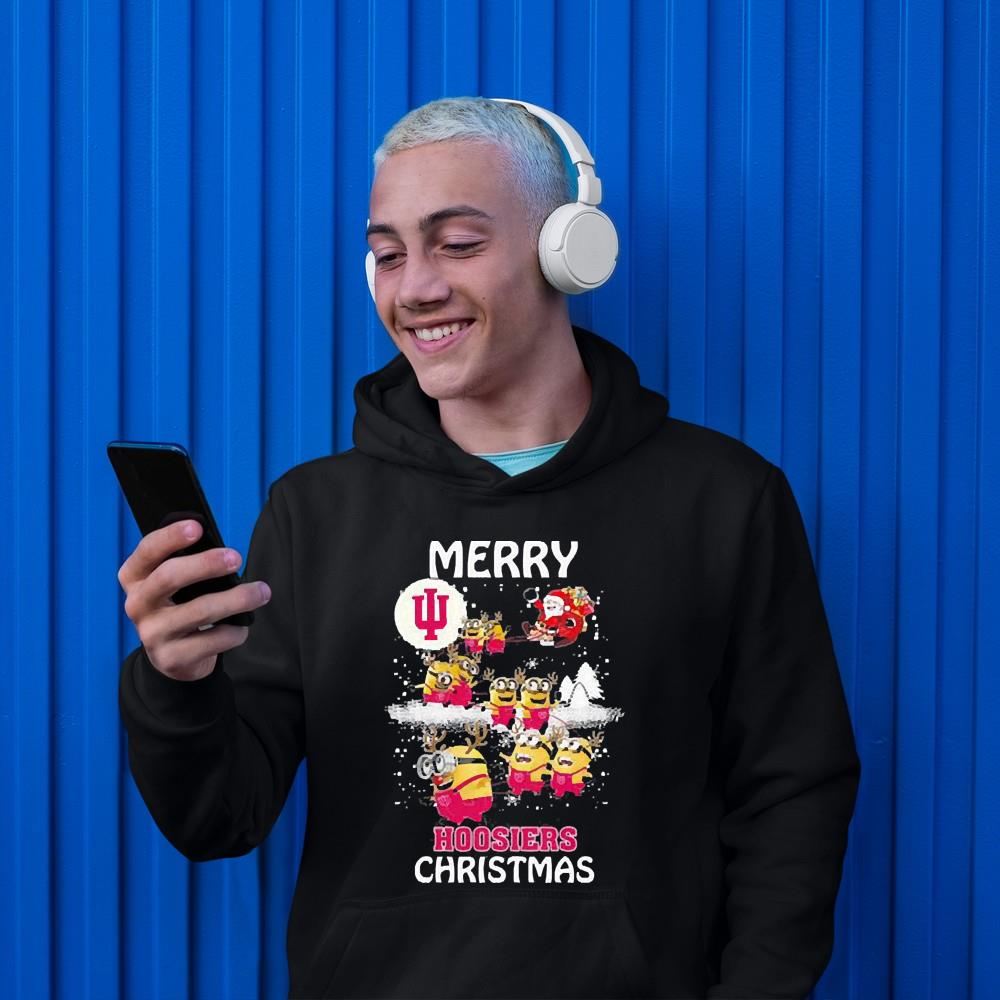 Minion Indiana Hoosiers Merry Christmas shirt