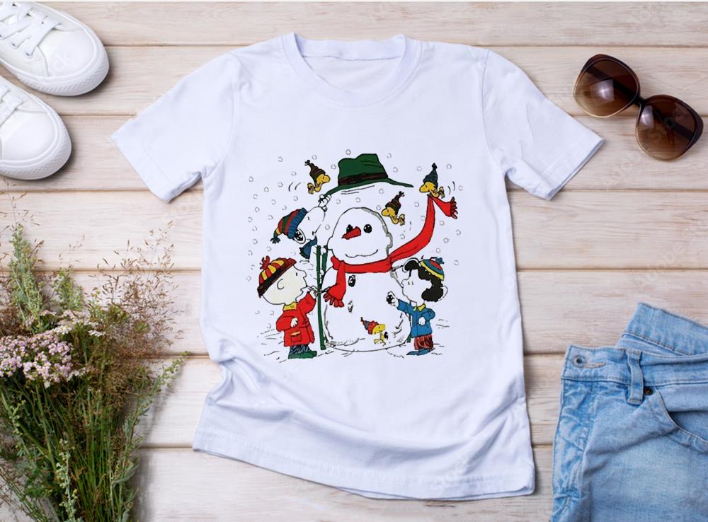 Snoopy Dog Christmas Peanuts Charlie Brown Snowman 2022 Shirt