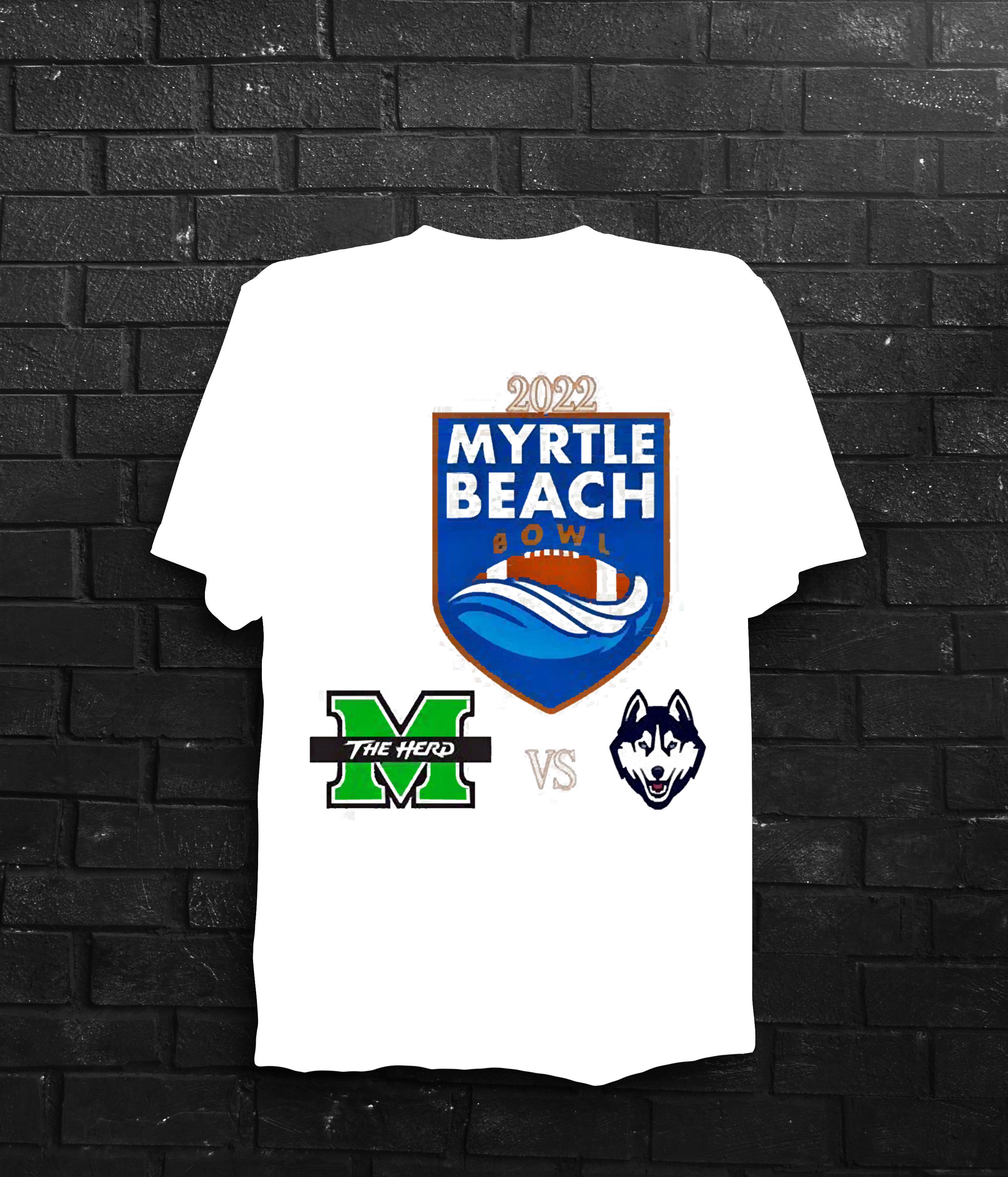 Marshall Thundering Herd Vs Huskies Of Connecticut 2022 Myrtle Beach Bowl Apparel Shirt