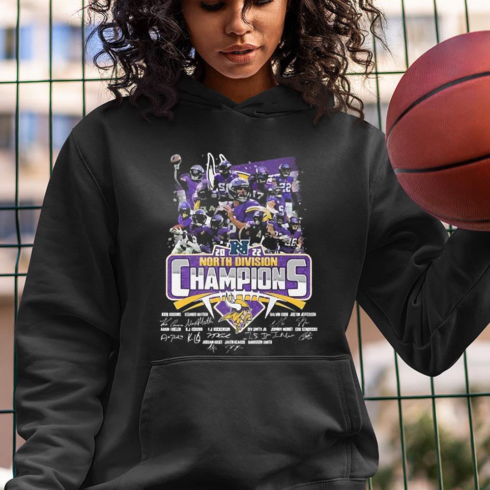 Minnesota Vikings 2022 North Division Champions Signatures Shirt