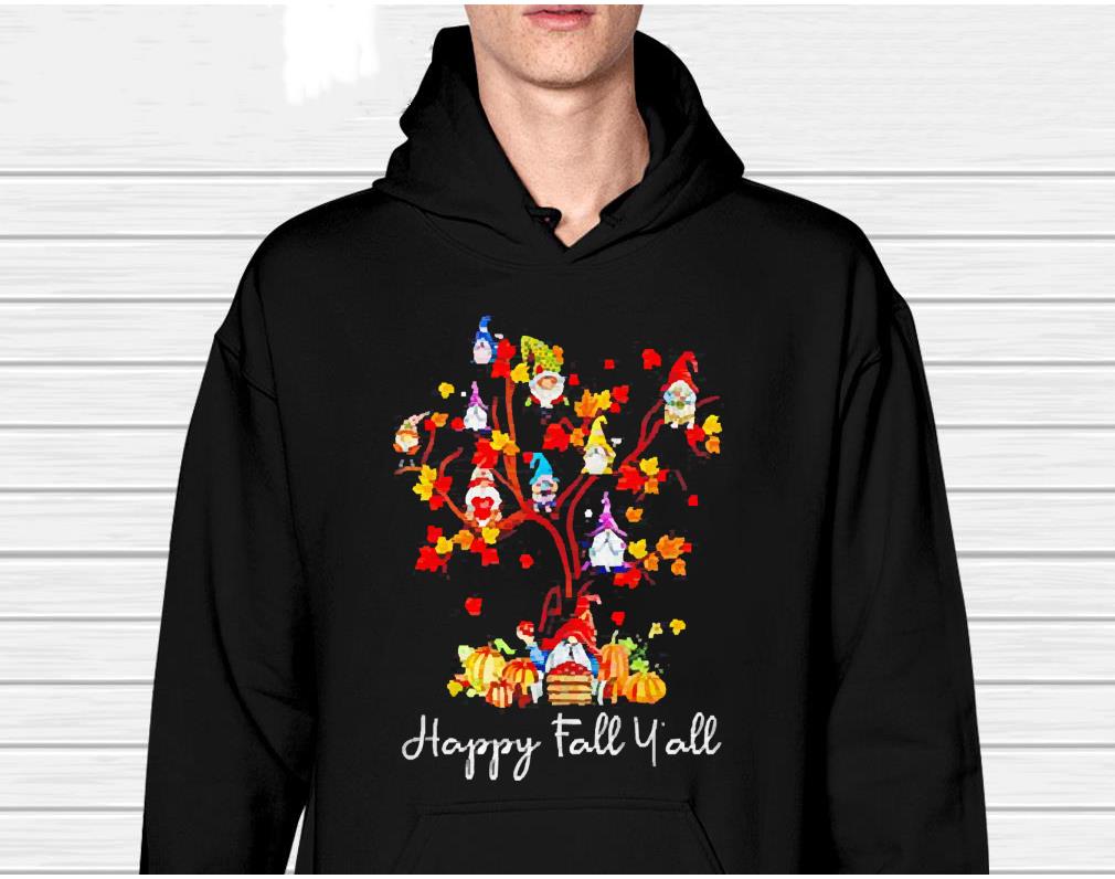Happy fall y’all Gnomes Pumpkin Autumn tree Halloween shirt