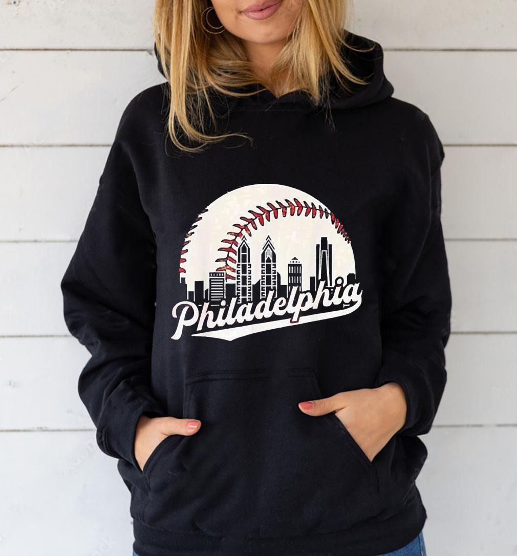Philadelphia Philly Cityscape Baseball Skyline Retro Vintage 2022 Shirt