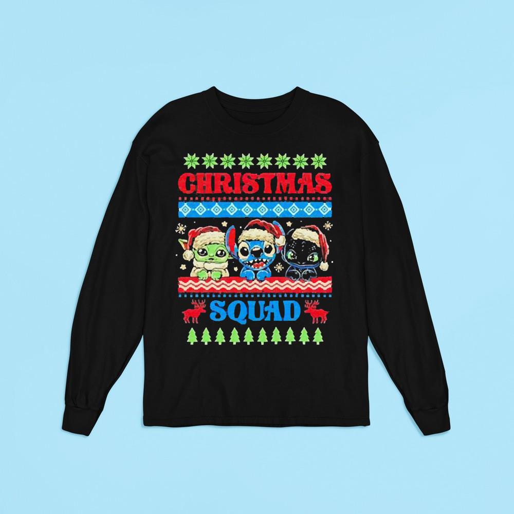 Christmas Squad Baby Yoda Stitch And Toothless Christmas 2022 Shirt 1 Christmas Squad Baby Yoda Stitch And Toothless Christmas 2022 Shirt 2