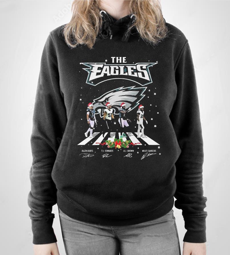 The Philadelphia Eagles Abbey Road 2022 Merry Christmas Signatures shirt h2811 the philadelphia eagles abbey road 2022 merry christmas signatures shirt hoodie - The Philadelphia Eagles Abbey Road 2022 Merry Christmas Signatures shirt