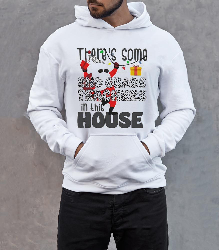 Santa Claus Leopard There’s Some 2nd Grade Teachers In This House Merry Christmas Shirt