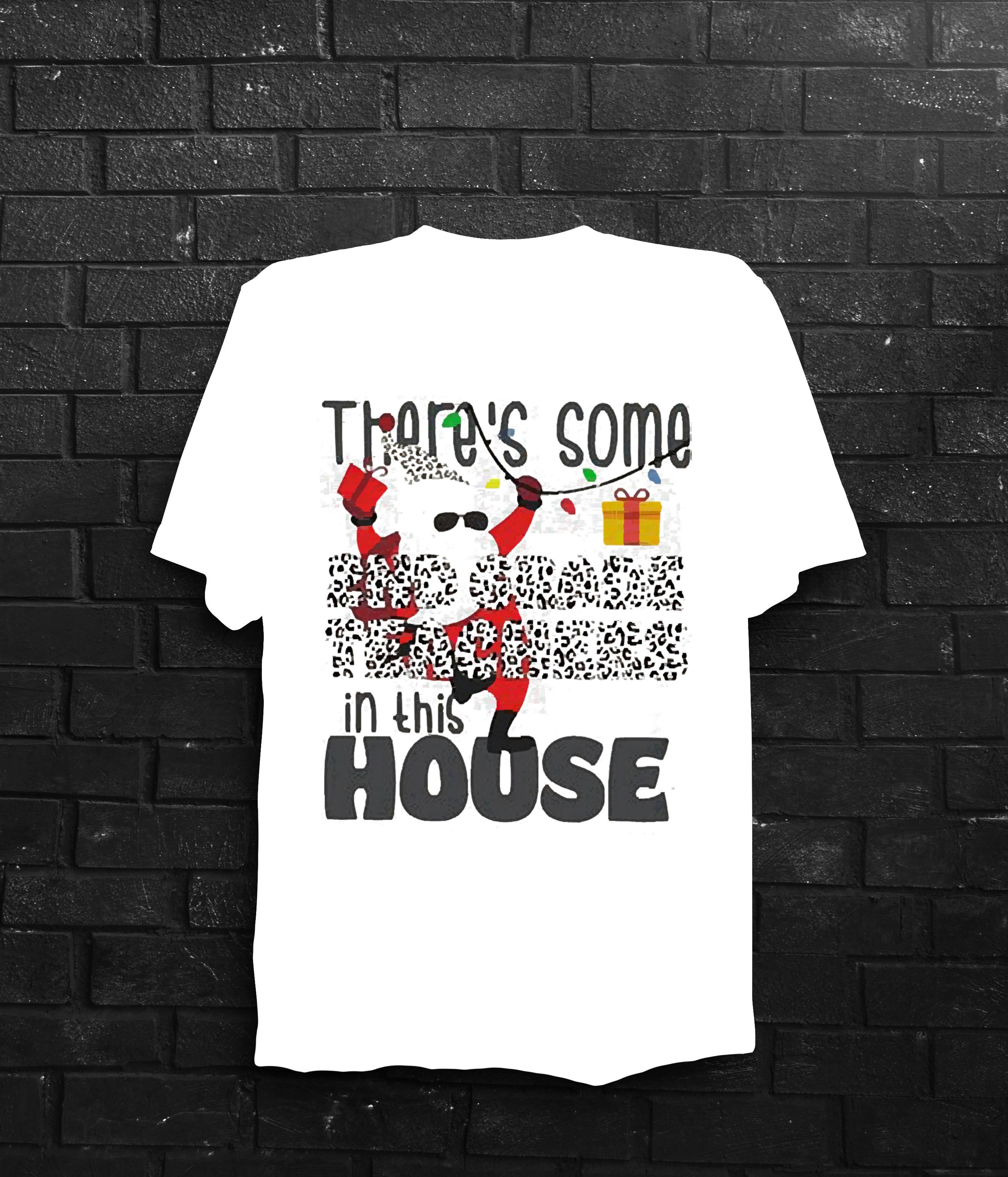 Santa Claus Leopard There’s Some 2nd Grade Teachers In This House Merry Christmas Shirt