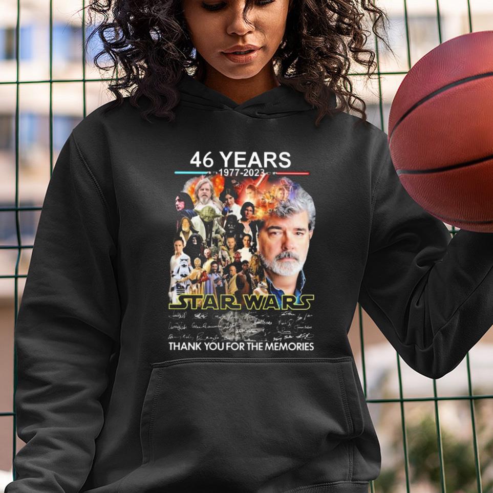 Star Wars 46 Years 1977 2023 Signatures Thank You For The Memories Shirt