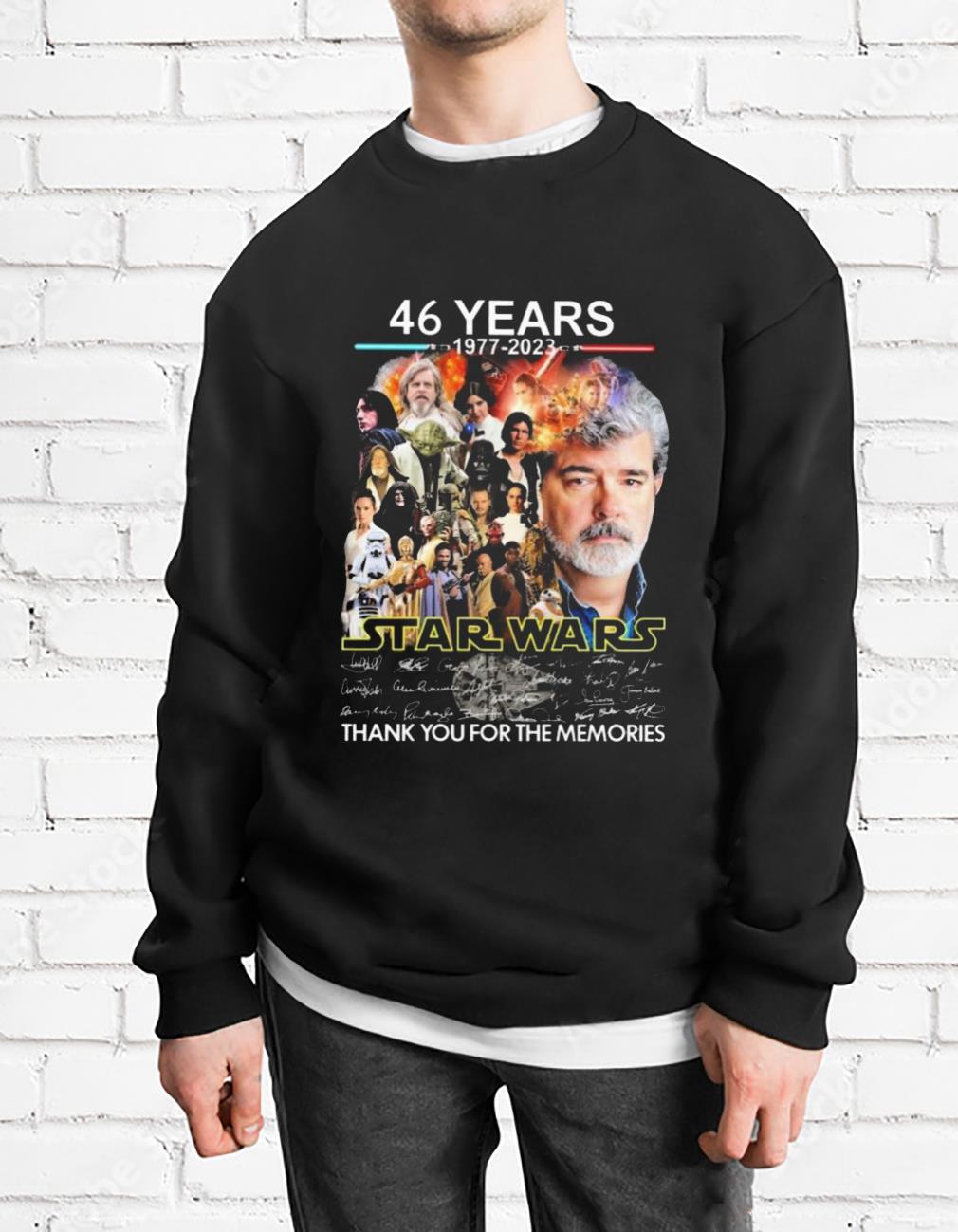 Star Wars 46 Years 1977 2023 Signatures Thank You For The Memories Shirt