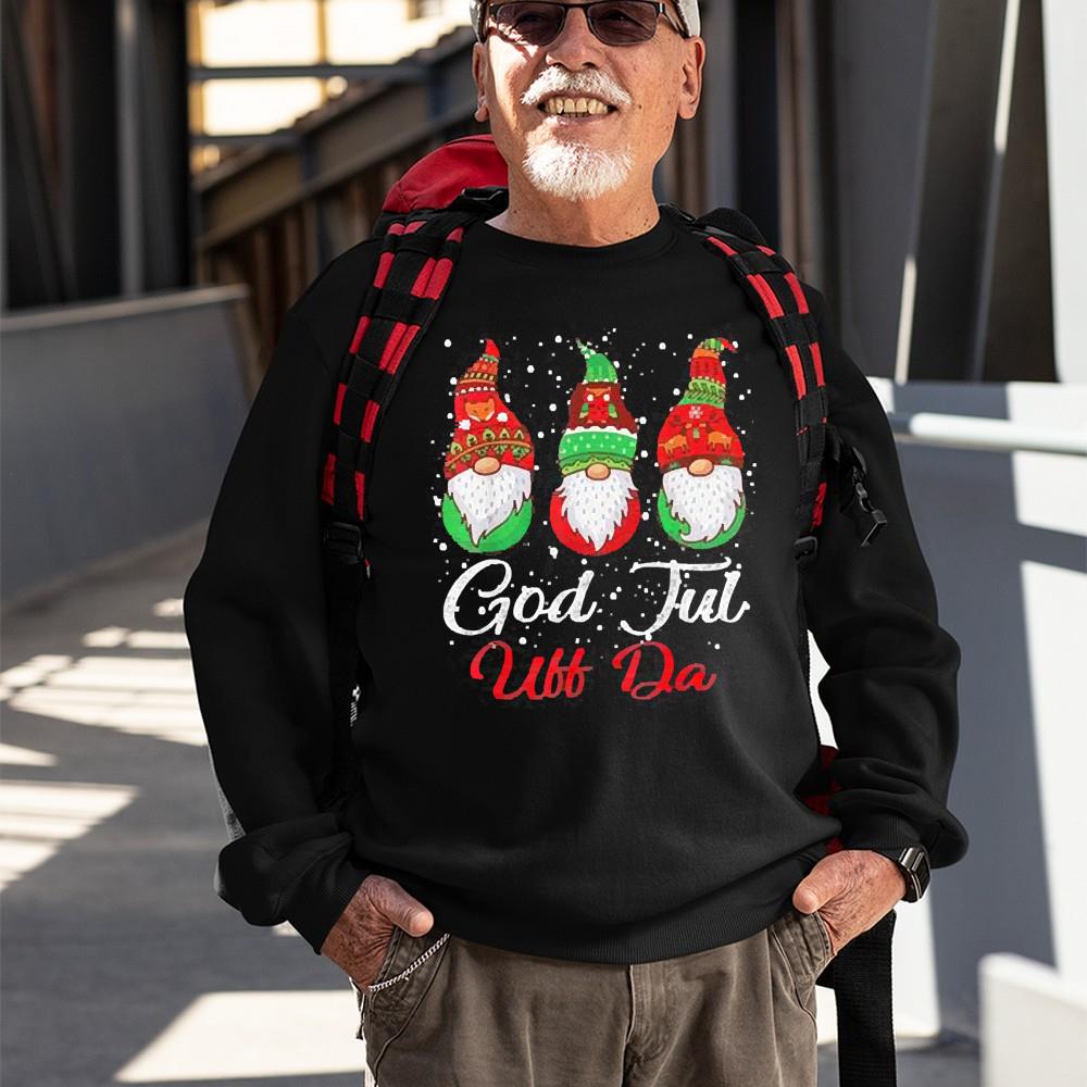 Gnomes God Jul Uff Da Christmas Shirt
