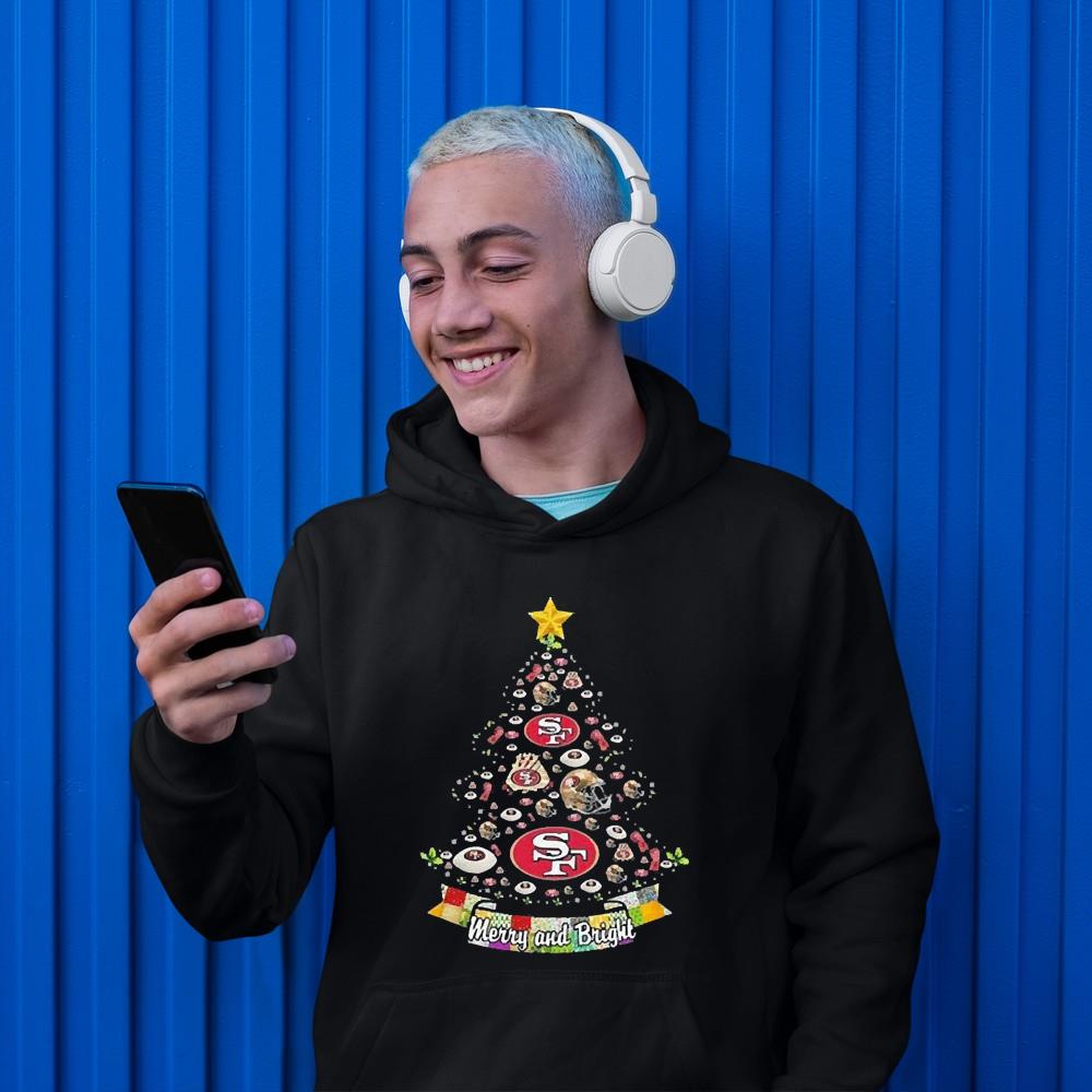 Merry And Bright San Francisco 49ers NFL Christmas Tree 2022 Shirt