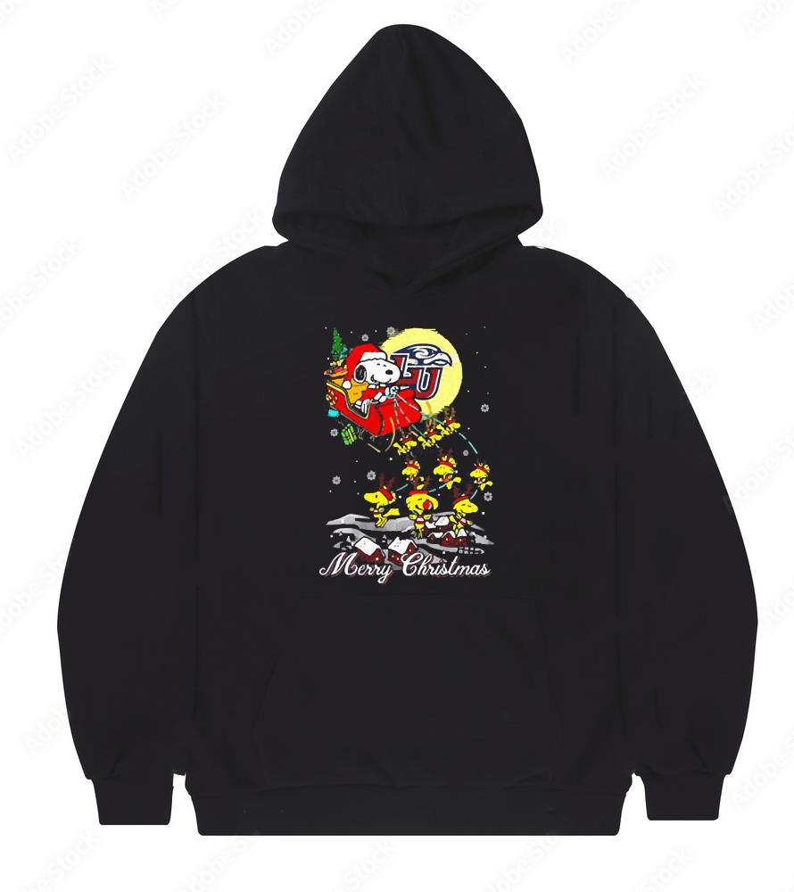 Santa Claus With Sleigh And Snoopy Liberty Flames Christmas Shirt