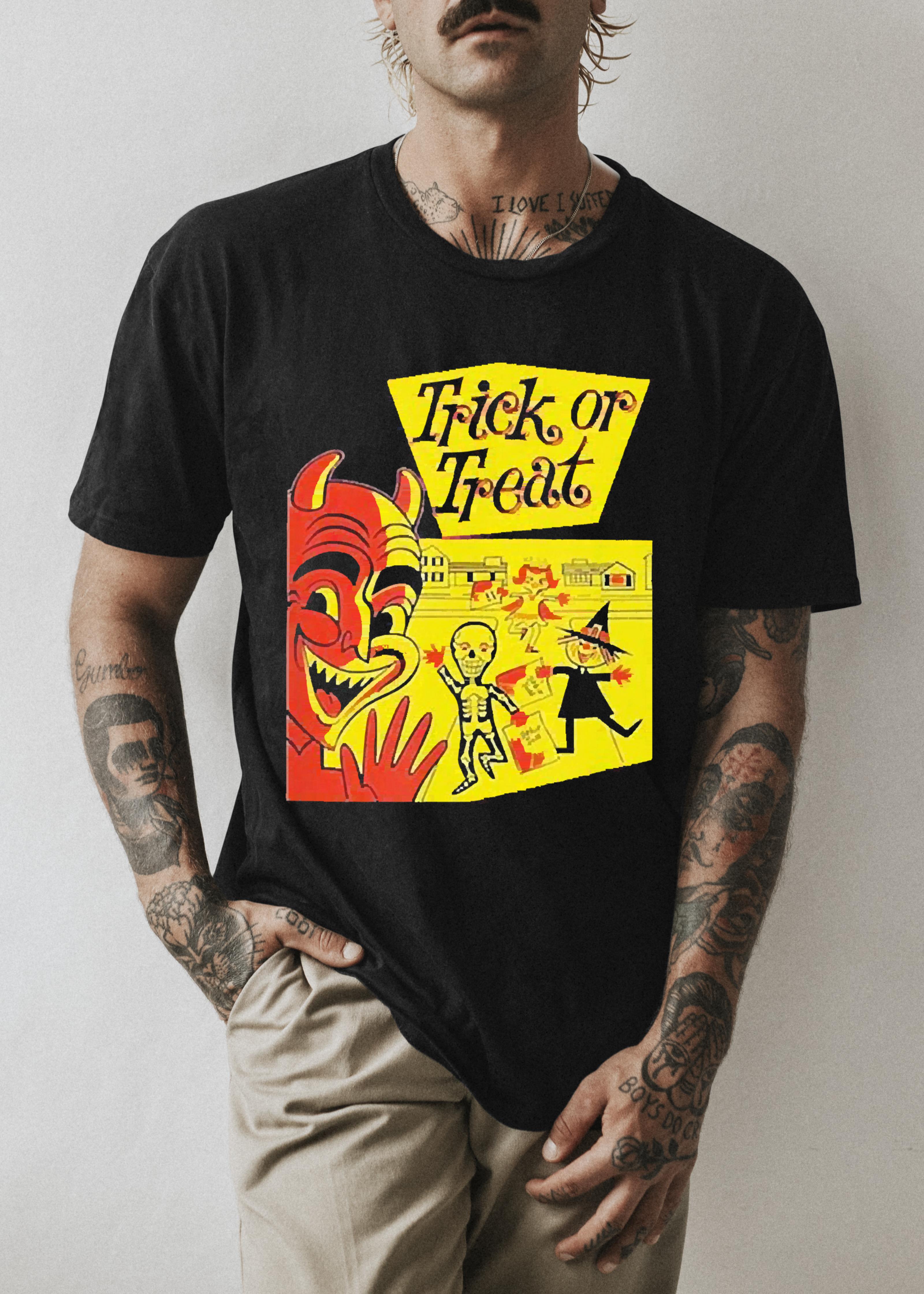 Trick or treat devil halloween shirt