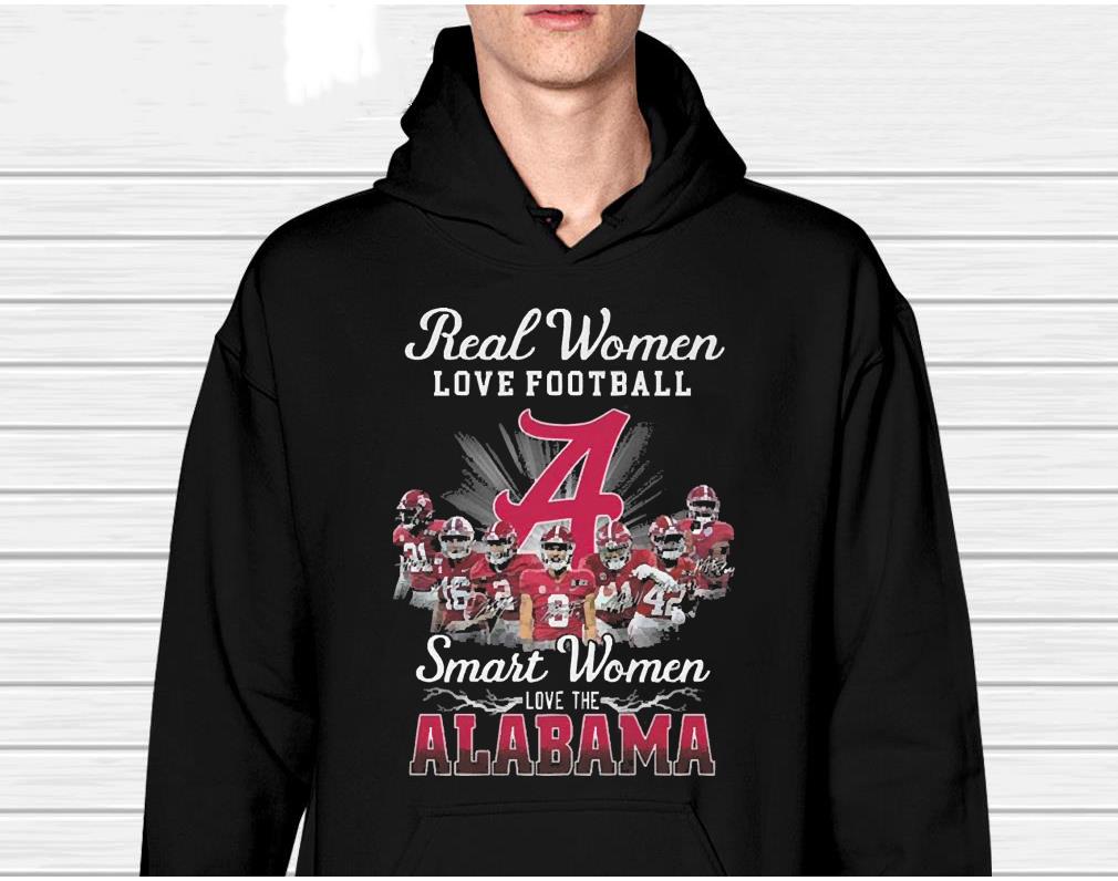 Real Women Love Football Smart Women Love The Alabama Crimson Tide Signatures Shirt