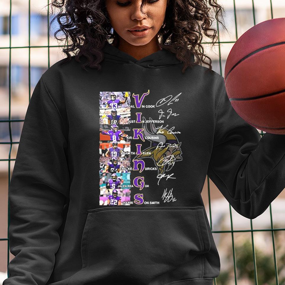 The Minnesota Vikings Football Team Players Signatures 2022 Shirt