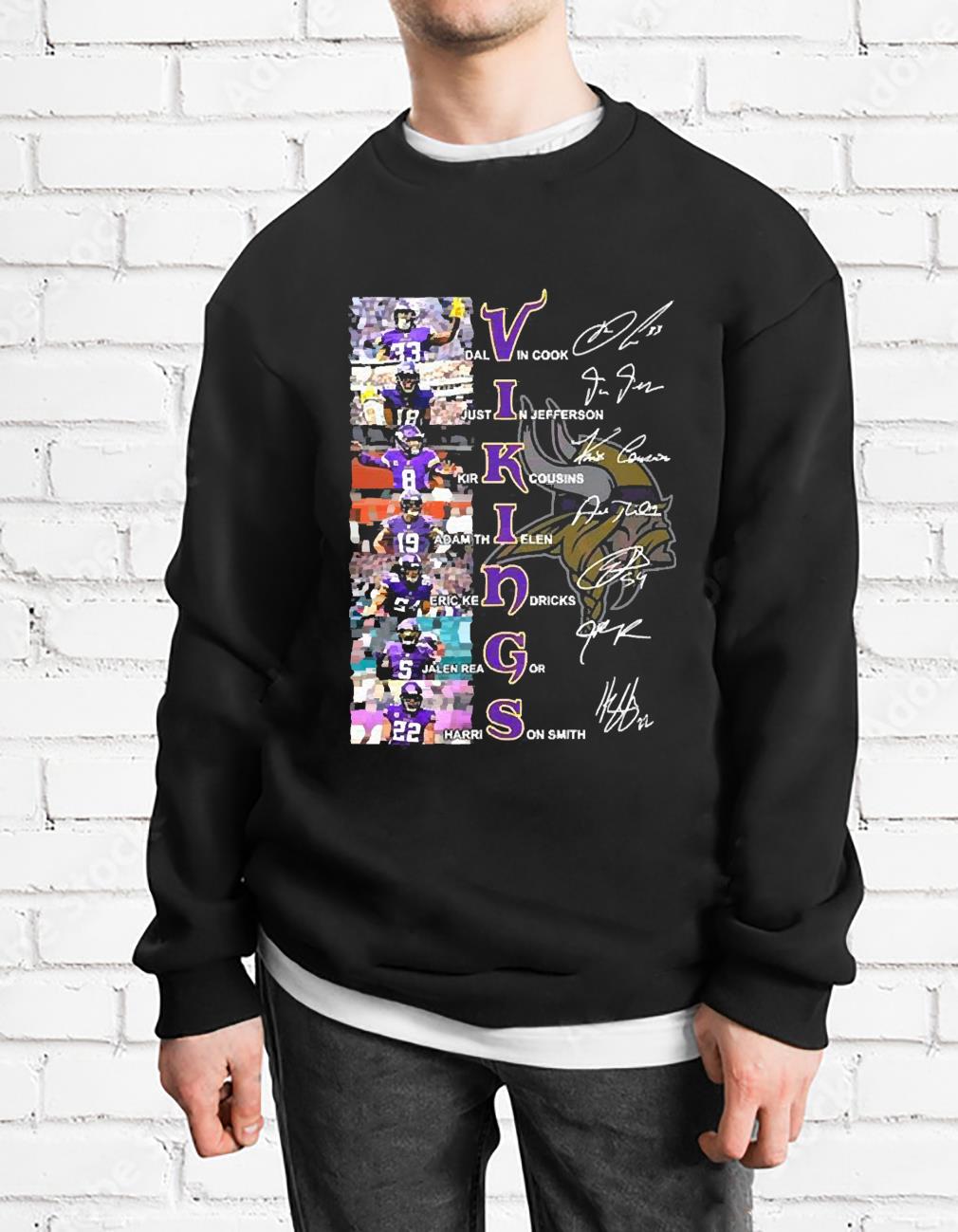 The Minnesota Vikings Football Team Players Signatures 2022 Shirt