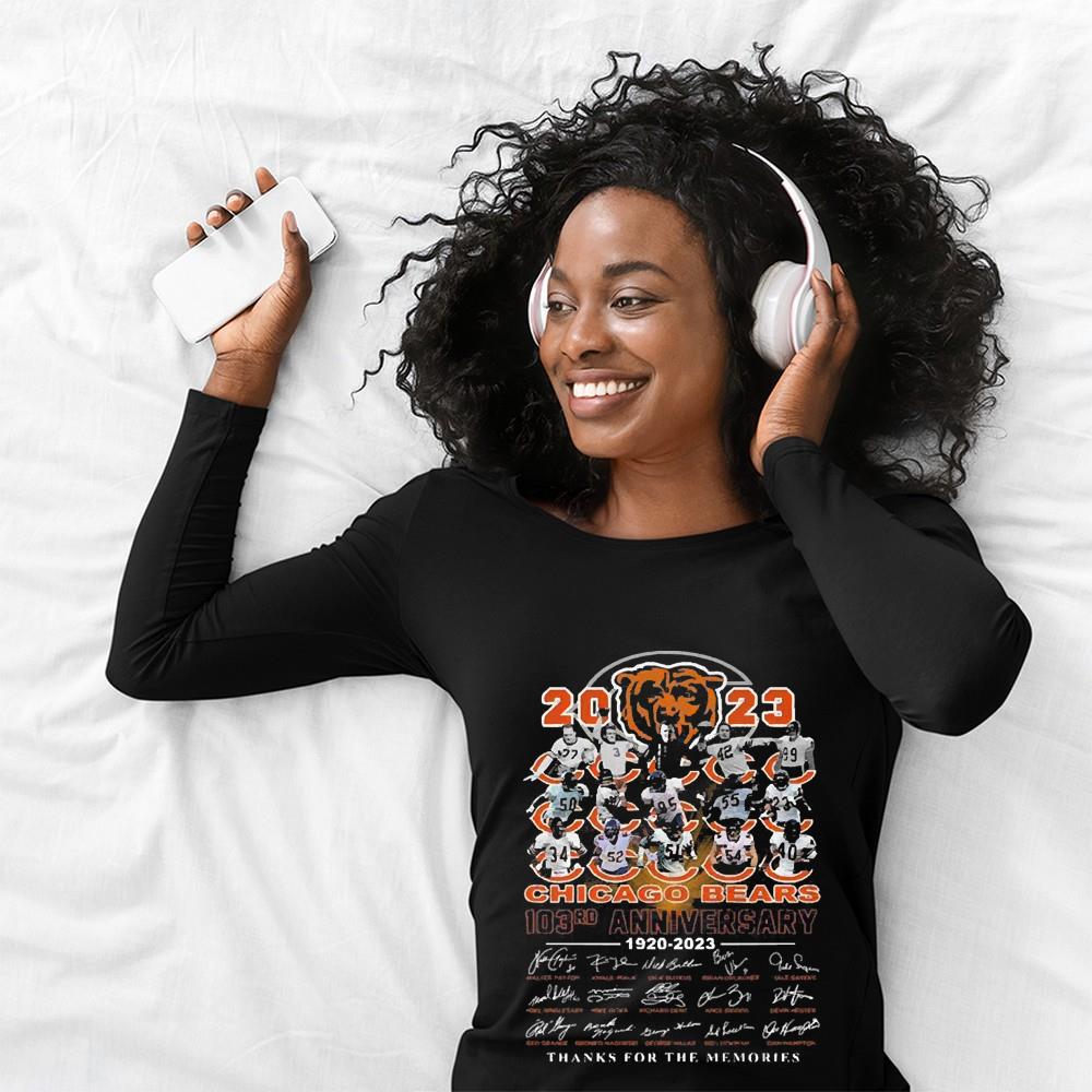Chicago Bears 2023 103rd Anniversary 1920 2023 Signatures Thanks For The Memories Shirt