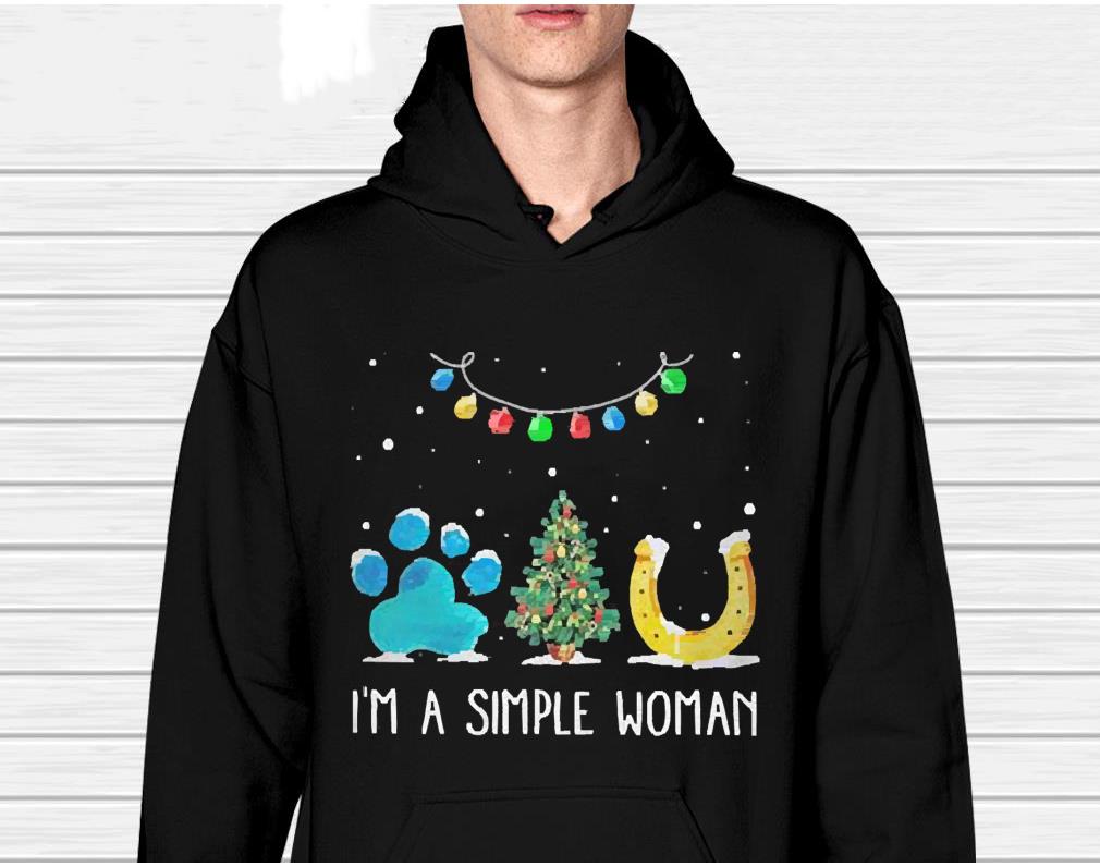 I’m A Simple Woman Paw Dog Tree Christmas Horseshoe Shirt