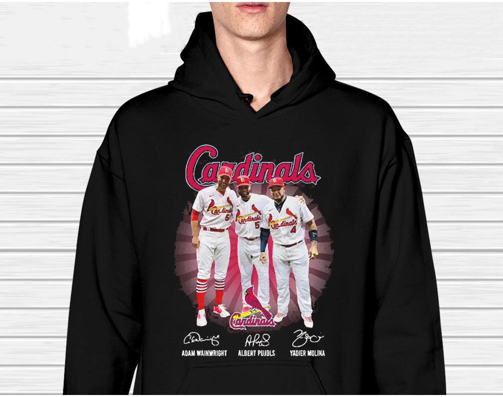 St Louis Cardinals Adam Wainwright Albert Pujols Yadier Molina signatures men’s 2022 shirt