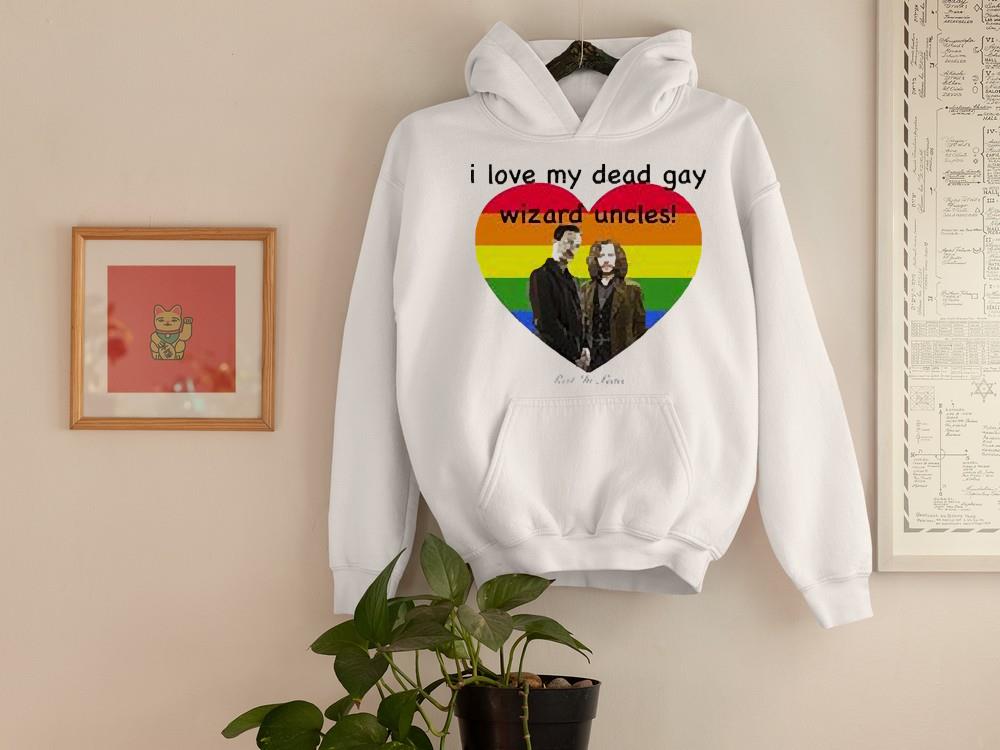 I love my dead gay wizard uncles colorful heart shirt
