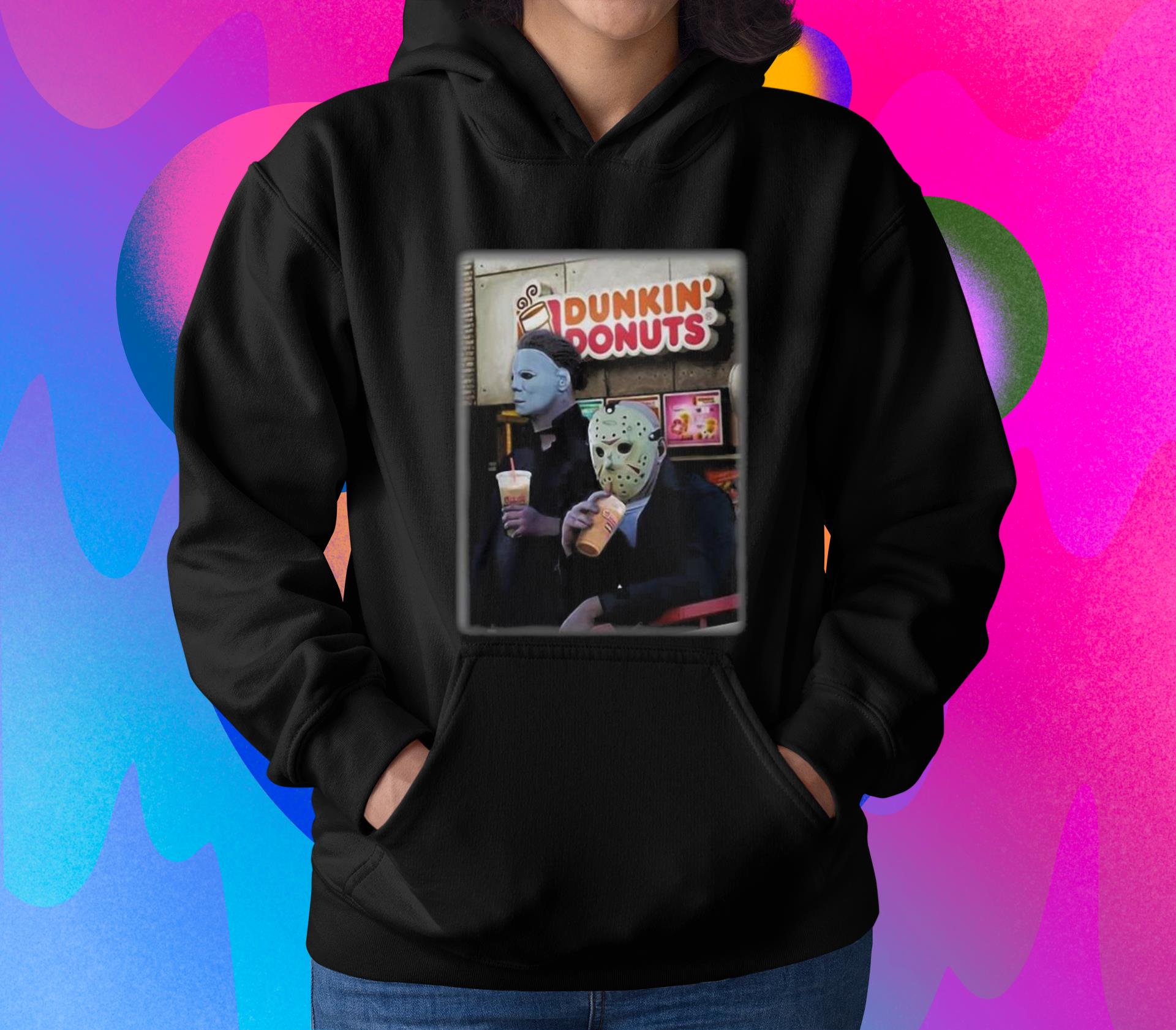 Michael Myers and Jason Voorhees Dunkin’ Donuts Halloween Shirt