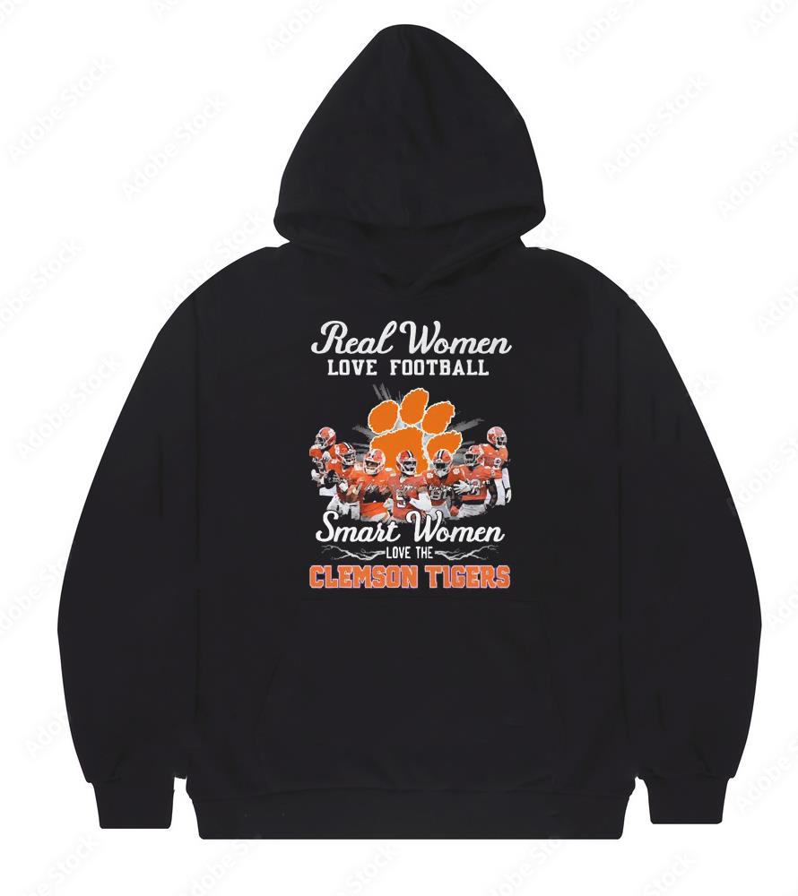 Real Women Love Football Smart Women Love The Clemson Tigers Signatures Shirt