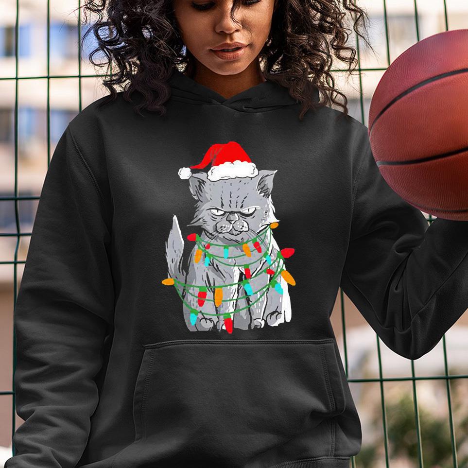 Grumpy cat Christmas light shirt