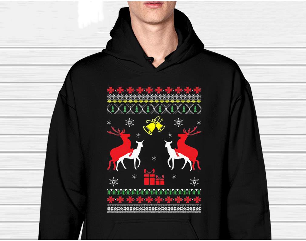 Reindeer Humping Fuck Funny Ugly Christmas 2022 Shirt