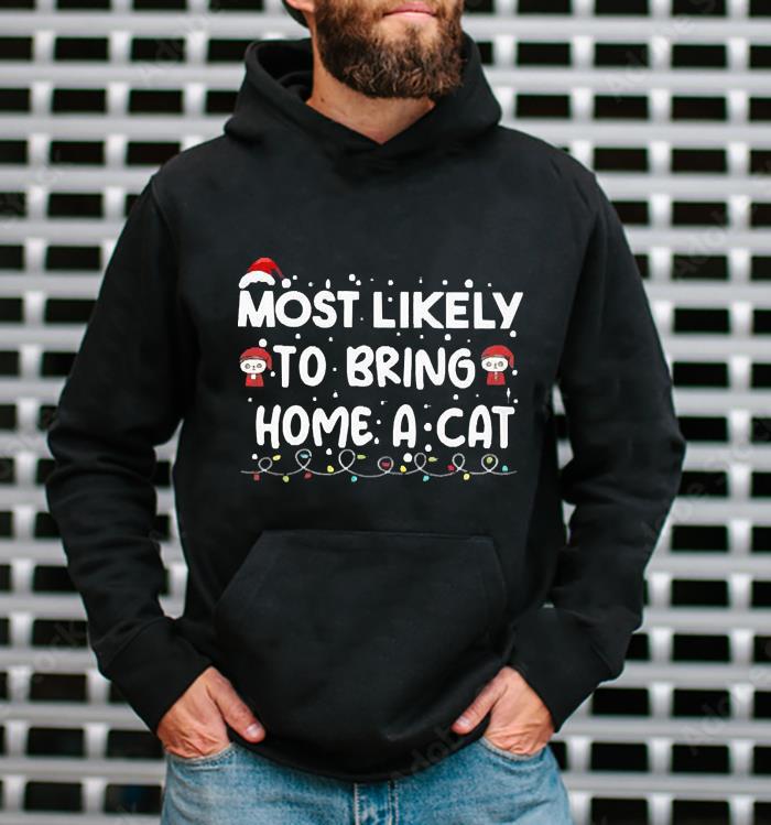 Likely To Bring Home A Cat Christmas Lights Shirt