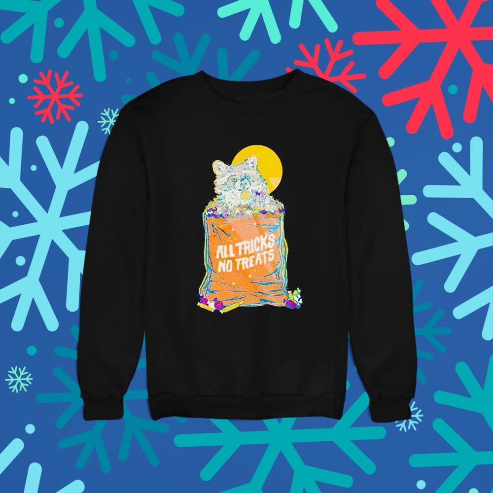 All tricks no treats raccoon shirt