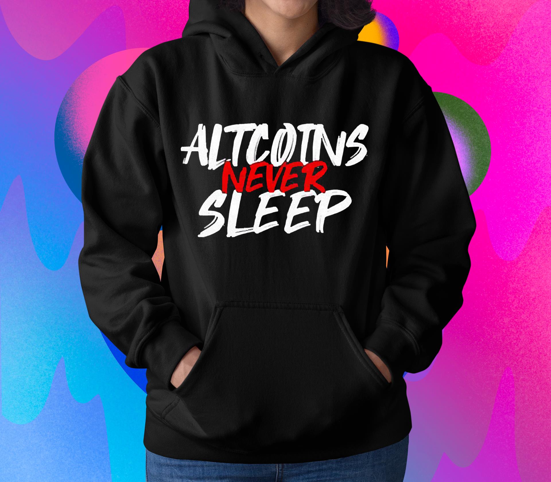 Altcoins Never Sleep Blockchains Wallet Cryptocurrency shirt