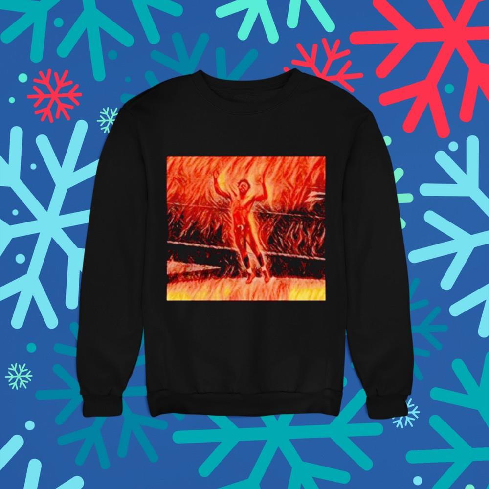 Antonio Brown hands up fire effect Tampa Bay Buccaneers shirt