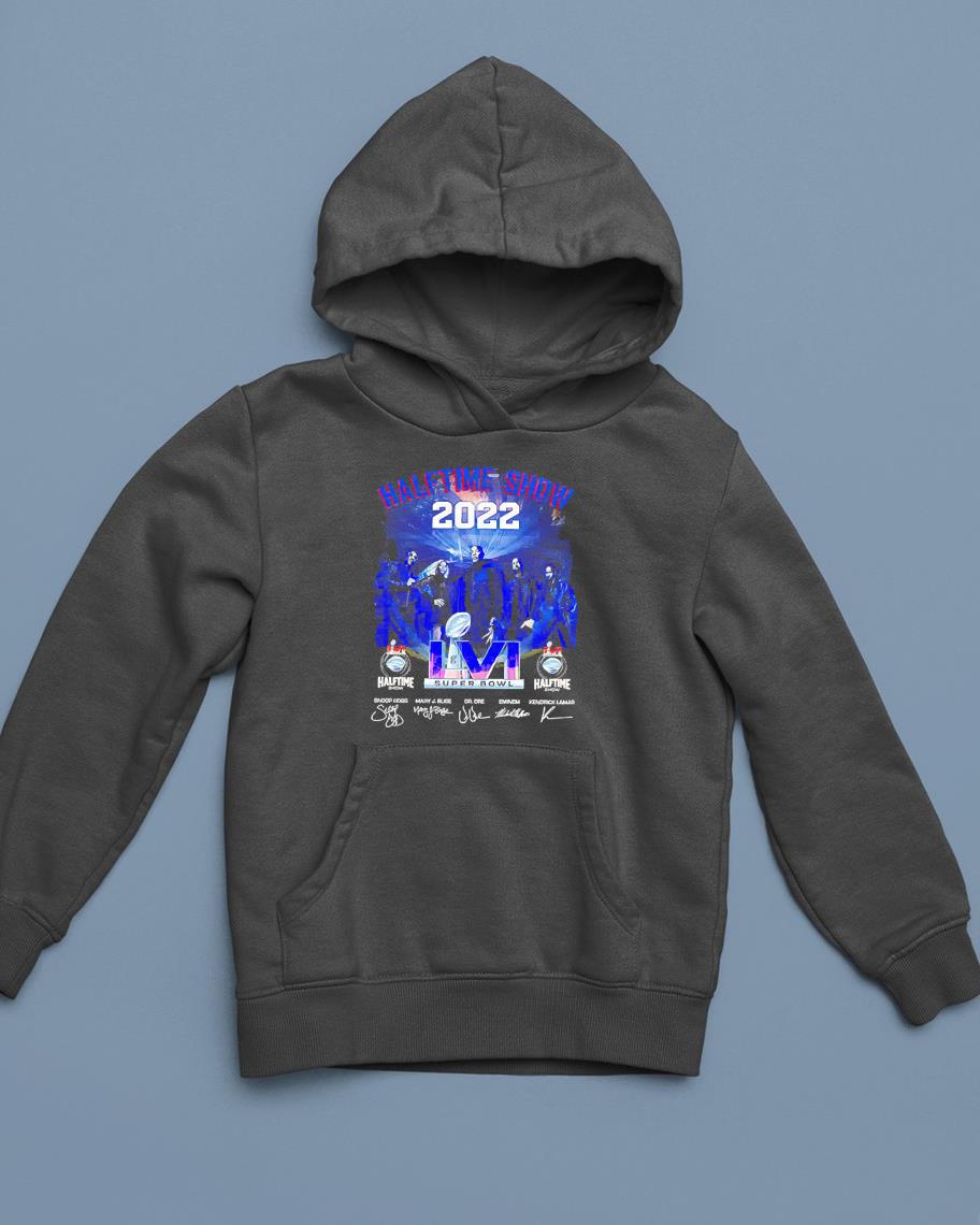 halftime show 2022 lvi super bowl signed snoop dogg dr. dre eminem kendrick lamar hoodie - Halftime Show 2022 LVI Super Bowl Signed Snoop Dogg Dr. Dre Eminem Kendrick Lamar Mary J. Blige Signatures Shirt