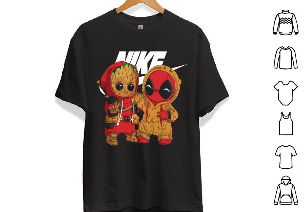 Ninja Groot and Deadpool Pikachu Nike logo Shirt Ninja Groot and Deadpool Pikachu Nike logo Shirt