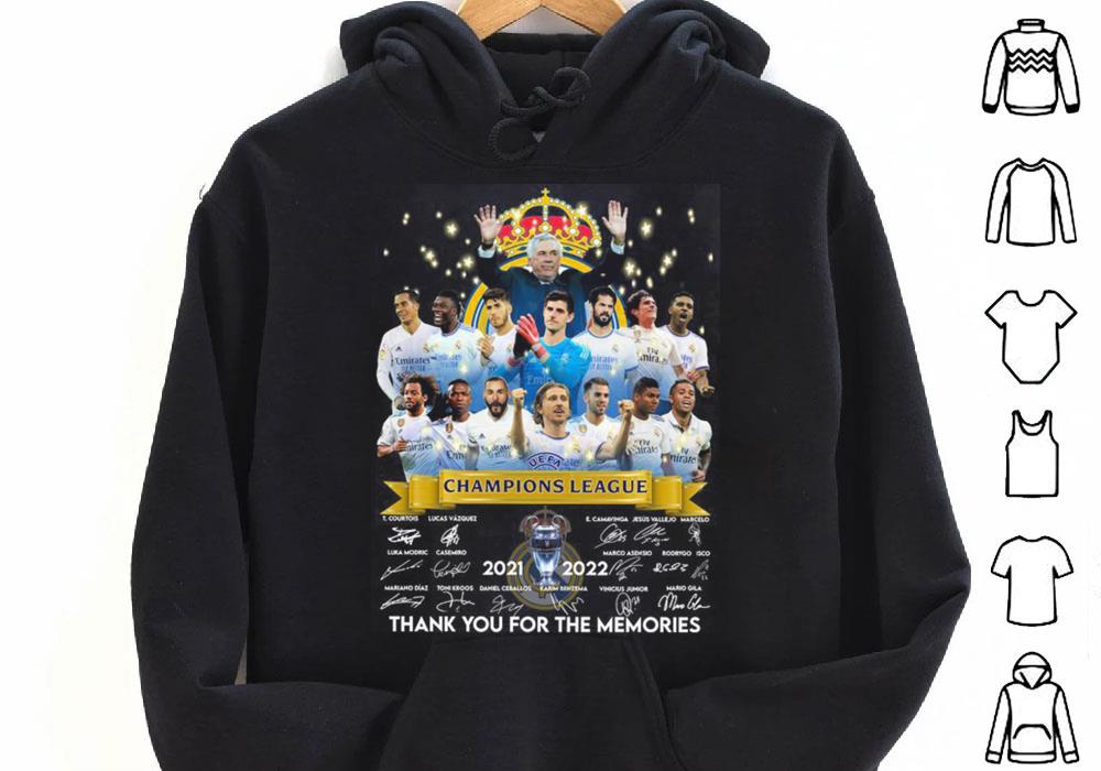 Real Madrid Chaimpions League 2021 2022 Thank You For The Memories Shirt