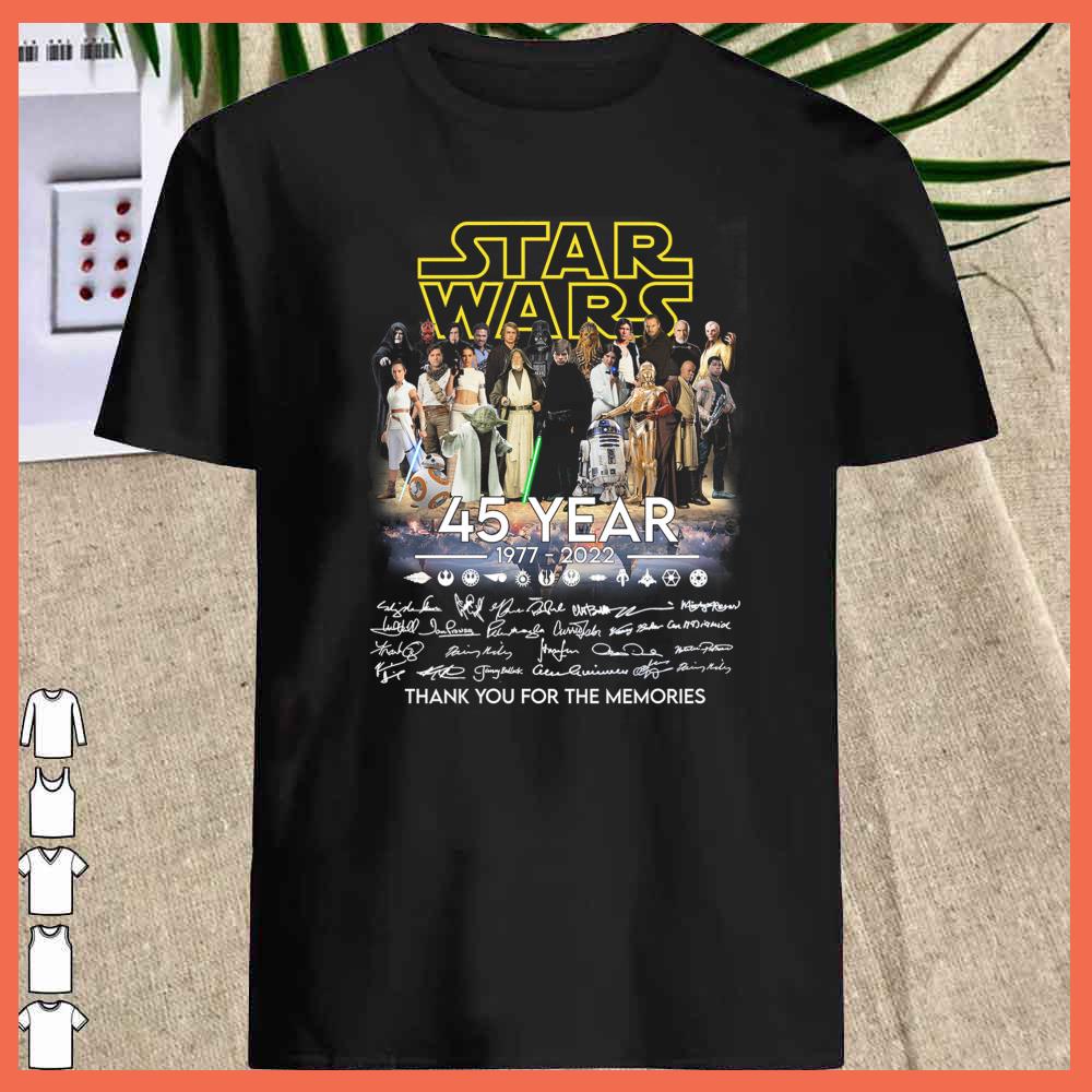 Star Wars 45 Years 1977 2022 Signatures Thank You for The memories Shirt