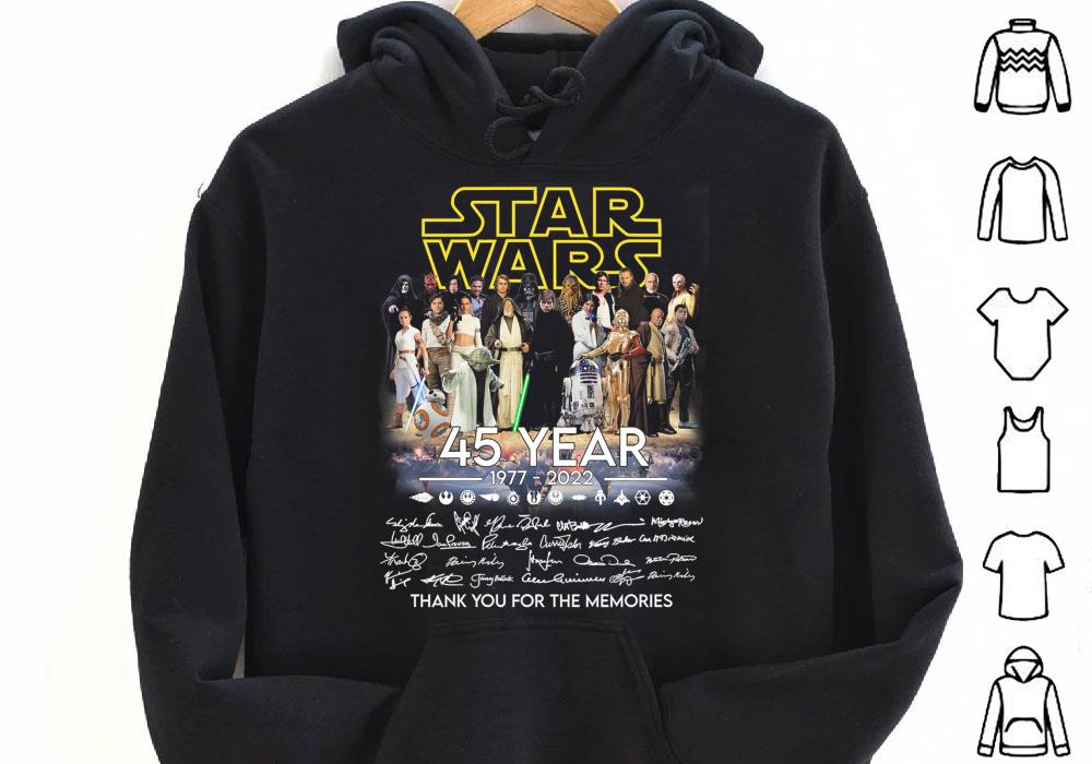 Star Wars 45 Years 1977 2022 Signatures Thank You for The memories Shirt