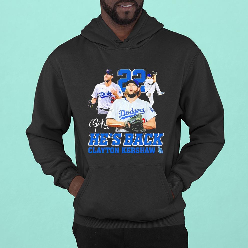 Clayton Kershaw Los Angeles Dodgers He’s Back Signatures Shirt 1 nurseteeshirt News