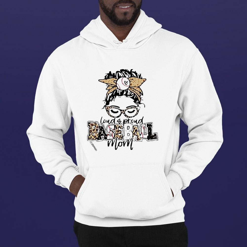 Loud and Proud Baseball Mom Messy Bun shirt 1 POLICEMANTEE NEWS