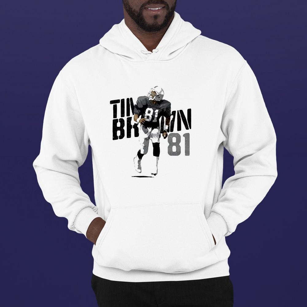 hh105 tim brown las vegas raiders stencil shirt hoodie - Tim Brown Las Vegas Raiders stencil shirt