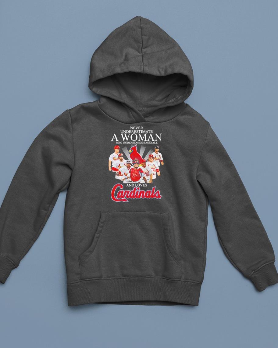 hh114 never underestimate a woman who understands baseball and loves cardinals signatures shirt hoodie - Never underestimate a woman who understands baseball and loves Cardinals signatures shirt