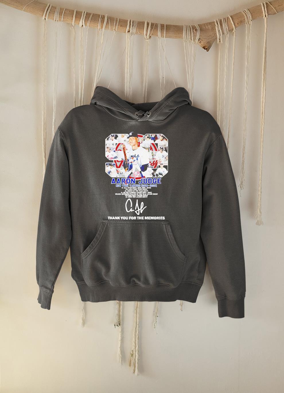 Aaron Judge New York Yankess 2016-2022 thank you for the memories signatures shirt