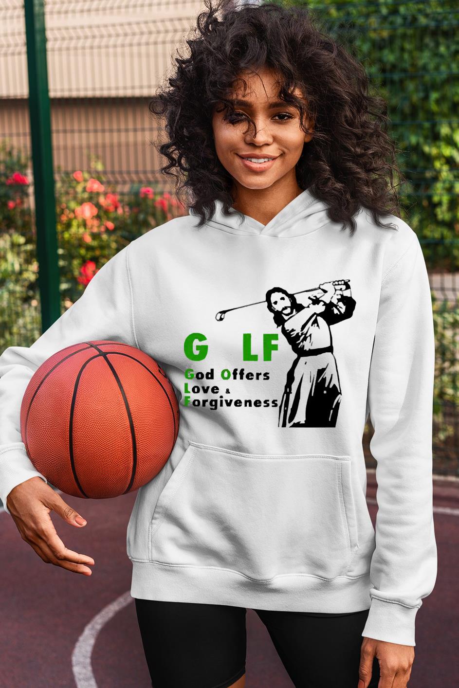 Golf God Offers Love Forgiveness Jesus Shirt
